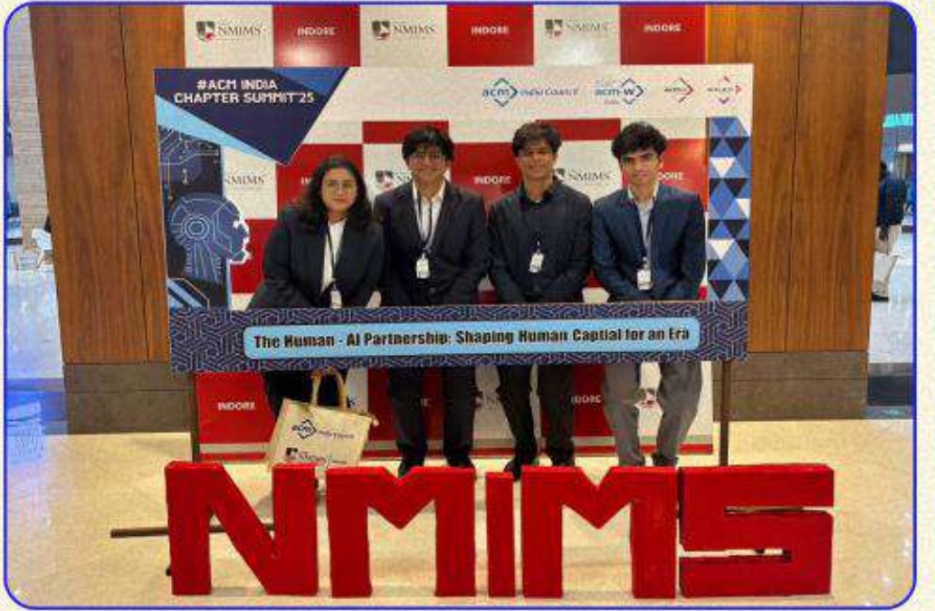 ACM-VIT representatives at the ACM India Chapter Summit 2025, NMIMS Indore.